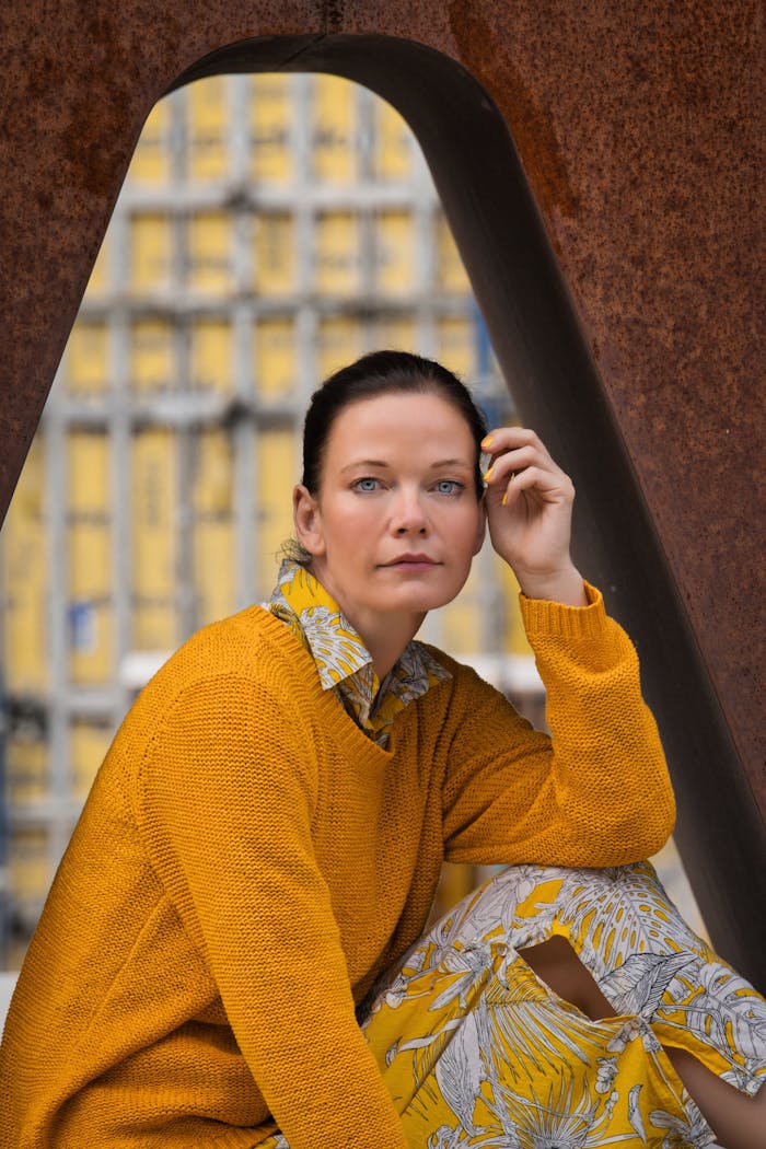 Free stock photo of berlinpexelsmeetup, yellow dress